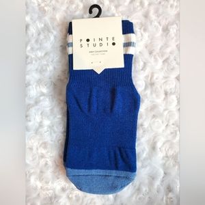 Pointe Studio Grip Collection, Full foot ankle, Barre socks, blue, small/medium